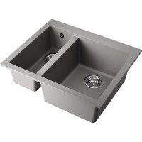 Мойка кухонная Omoikiri Bosen 59-2-GR 4993558, 59 см, tetogranit, цвет leningrad grey