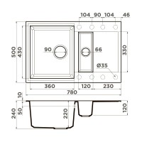 Кухонная мойка Omoikiri Sakaime 78-2-GR 4993559, 78 см, tetogranit, цвет leningrad grey