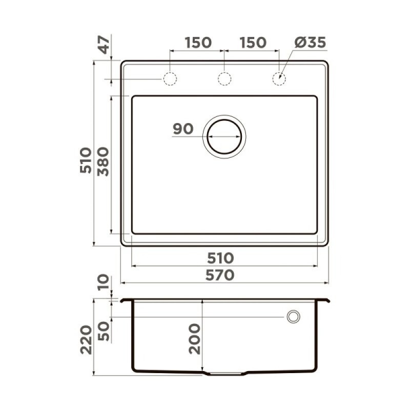 Кухонная мойка Omoikiri Tedori 57 4993566, 57 см, tetogranit, цвет leningrad grey
