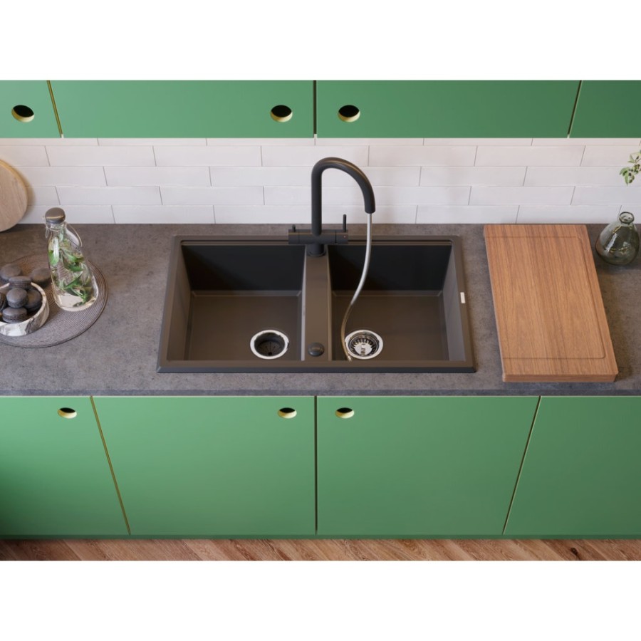 Мойка кухонная Omoikiri Tedori 86-2-GR 4993572, 86 см, tetogranit, leningrad grey