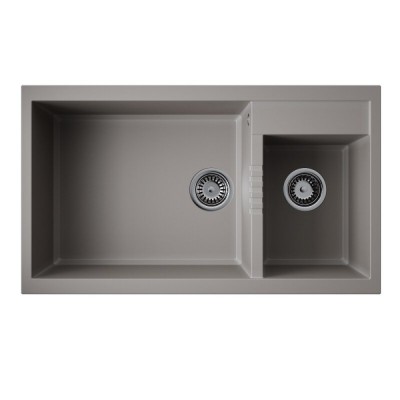 Кухонная мойка Omoikiri Tedori 86-2-LB 4993573, 86 см, tetogranit, цвет leningrad grey