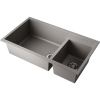 Кухонная мойка Omoikiri Tedori 86-2-LB 4993573, 86 см, tetogranit, цвет leningrad grey