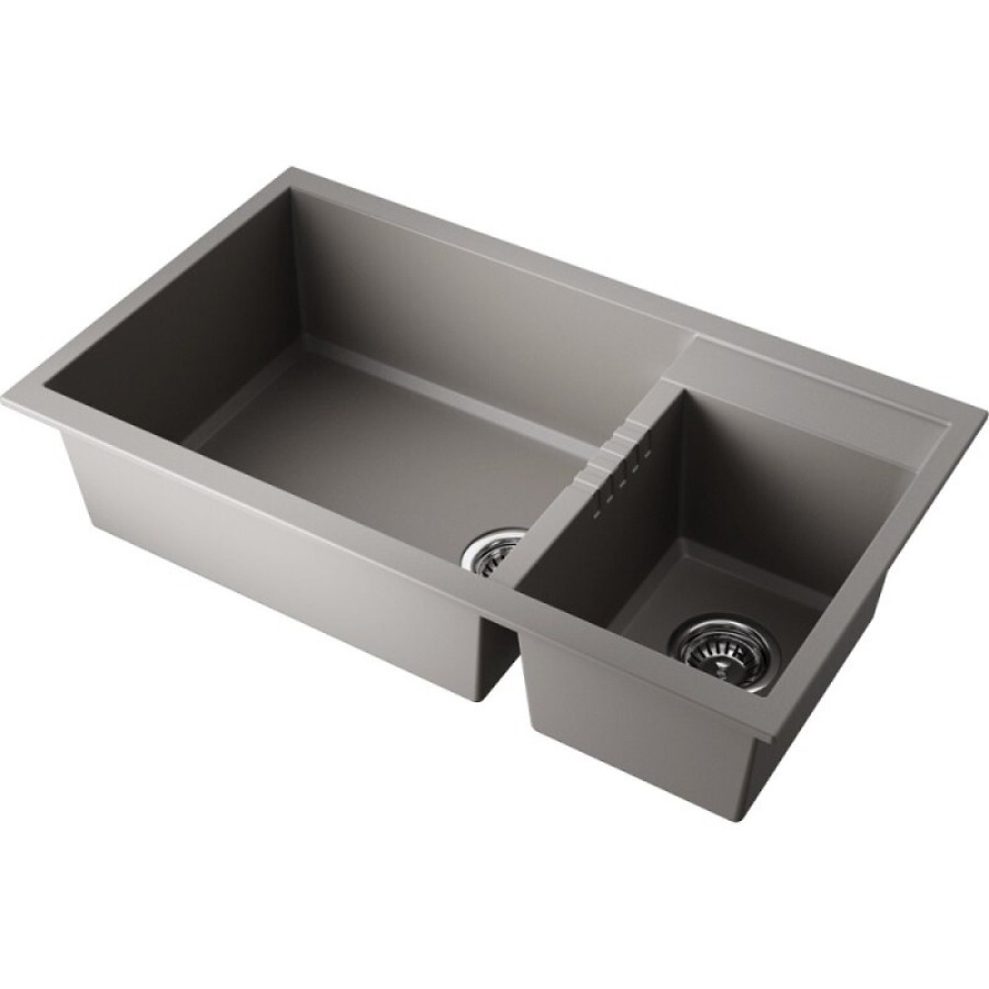 Кухонная мойка Omoikiri Tedori 86-2-LB 4993573, 86 см, tetogranit, цвет leningrad grey