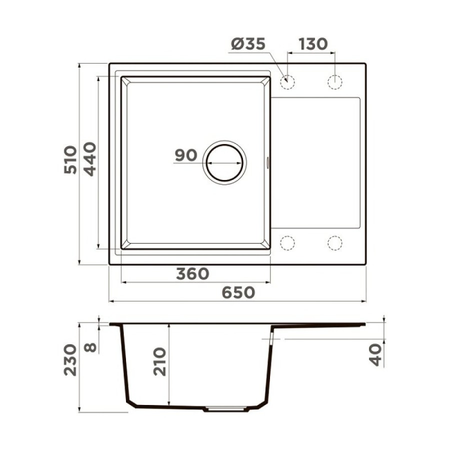 Кухонная мойка Omoikiri Daisen 65T-GR 4993583, 65 см, tetogranit, цвет leningrad grey