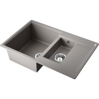 Кухонная мойка Omoikiri Daisen 78-2T-GR 4993585, 78 см, tetogranit, цвет leningrad grey