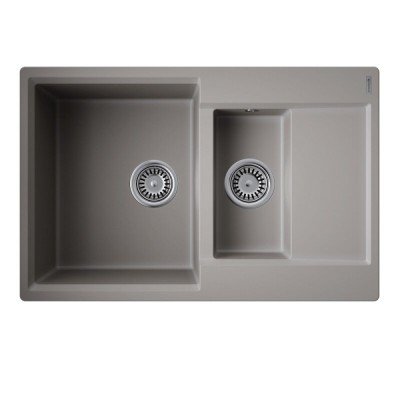 Кухонная мойка Omoikiri Daisen 78-2T-GR 4993585, 78 см, tetogranit, цвет leningrad grey