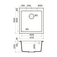 Мойка кухонная Omoikiri Bosen 47-BE 4993587, 47 см, tetogranit, цвет ваниль