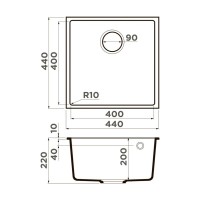 Мойка кухонная Omoikiri Bosen 4993598 44-U, 44 см, tetogranit, белый