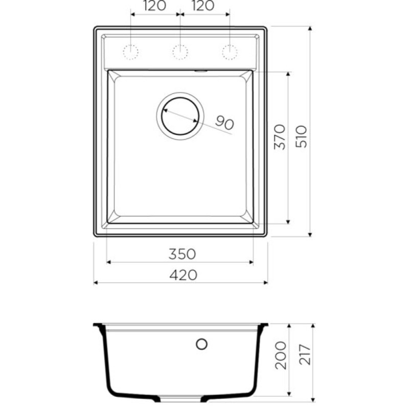 Мойка кухонная Omoikiri Daisen 42-PA 4993602, 42 см, tetogranit, пастила