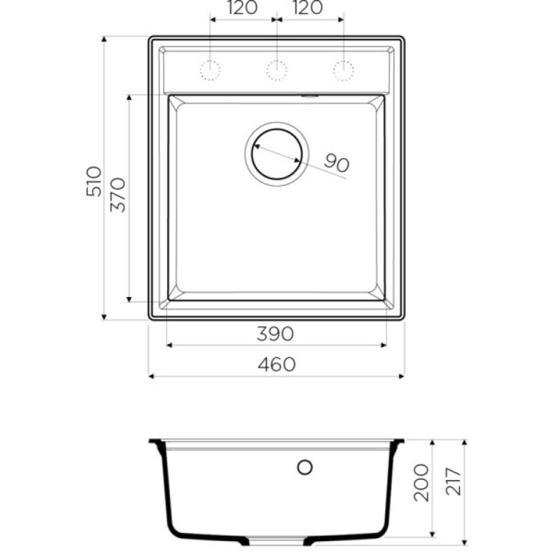 Мойка кухонная Omoikiri Daisen 46-PA 4993610, 46 см, tetogranit, пастила