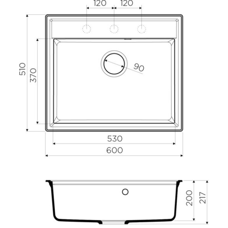 Мойка кухонная Omoikiri Daisen 60-GR 4993620, 60 см, tetogranit, leningrad grey