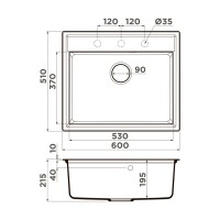 Мойка кухонная Omoikiri Daisen 60-SA 4993623, 60 см, tetogranit, бежевая