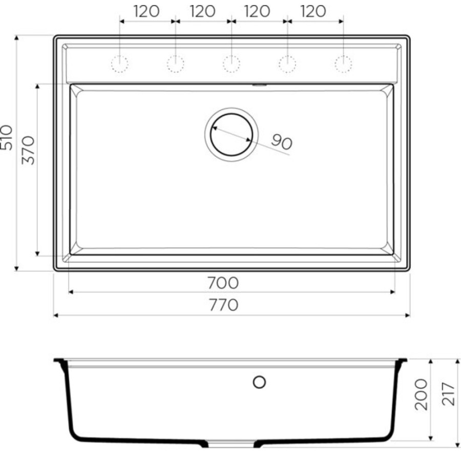Мойка кухонная Omoikiri Daisen 77-PA 4993626, 77 см, tetogranit, пастила