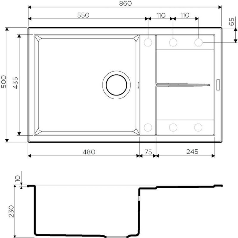 Мойка кухонная Omoikiri Sumi 86-BE 4993647, 86 см, tetogranit, ваниль