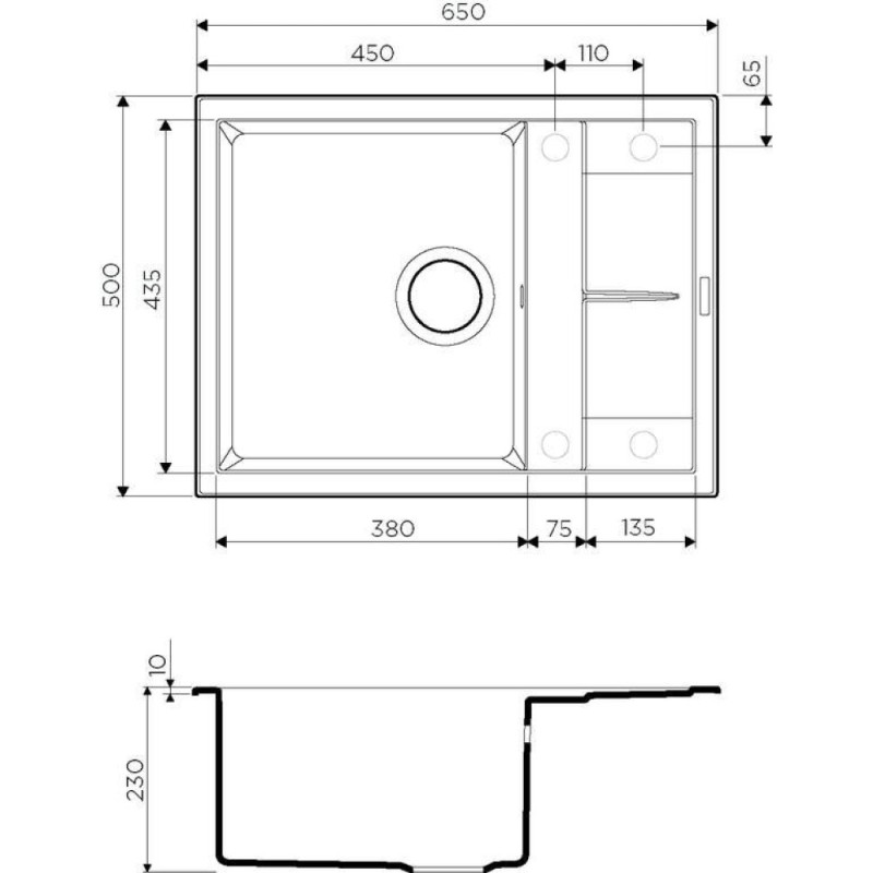 Мойка кухонная Omoikiri Sumi 65-WH 4993673, 65 см, tetogranit, белый