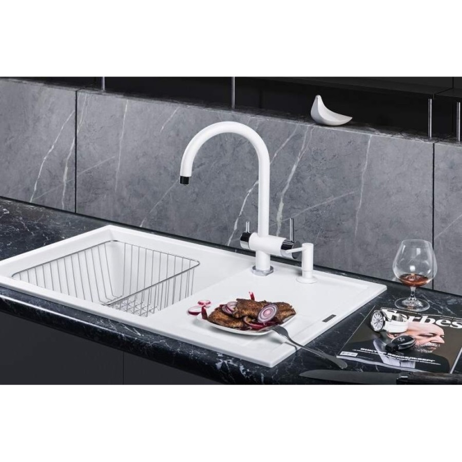 Мойка кухонная Omoikiri Sumi 65-WH 4993673, 65 см, tetogranit, белый
