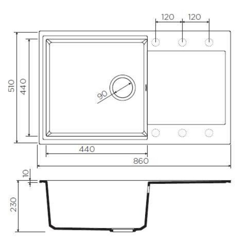 Мойка кухонная Omoikiri Daisen 86-SA 4993701, 86 см, artgranit, бежевый