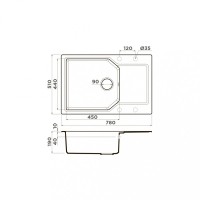Мойка кухонная Omoikiri Yonaka 78-PA 4993704, 78 см, artgranit, пастила