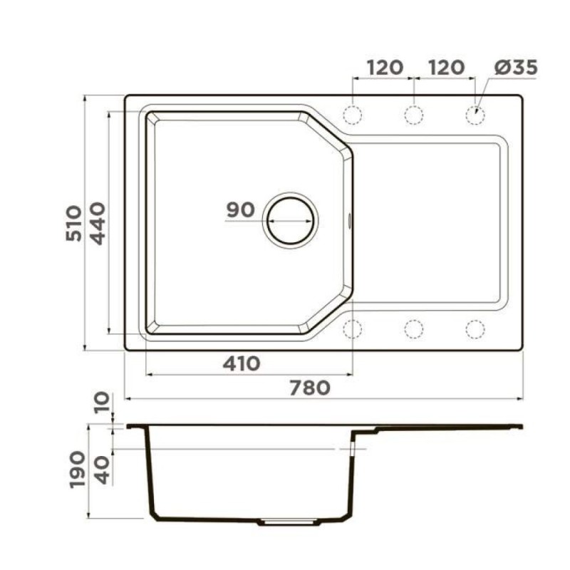 Мойка кухонная Omoikiri Yonaka 78-GR 4993706, 78 см, artgranit, Leningrad grey