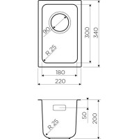 Мойка кухонная Omoikiri Tadzava 22-U-IN 4993734, нержавеющая сталь