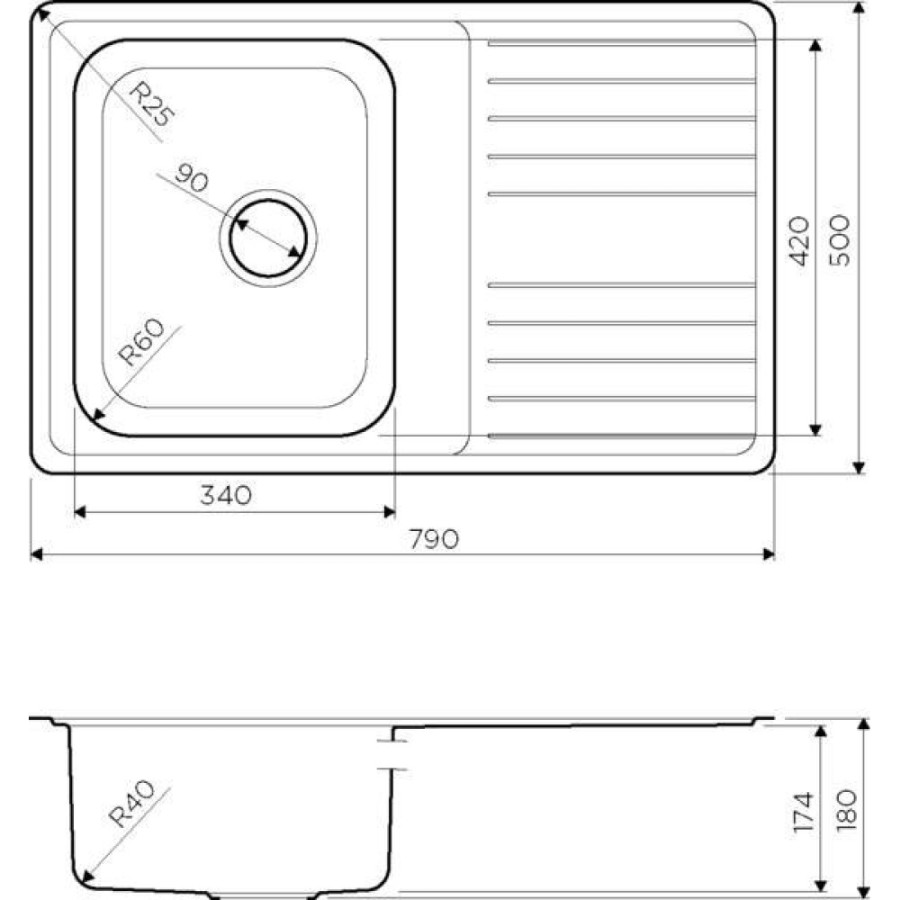 Кухонная мойка Omoikiri Sagami 79-IN 4993735, нержавеющая сталь