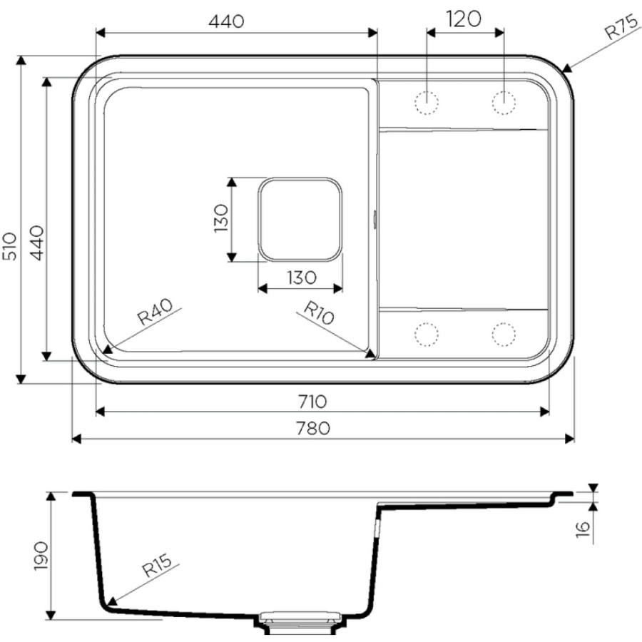 Мойка кухонная Omoikiri Tasogare 78-DC 4993749, 78 см, artgranit, темный шоколад