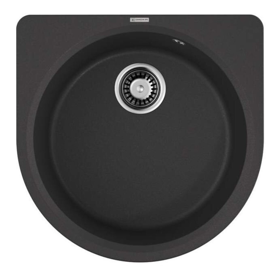 Мойка кухонная Omoikiri Akegata 51-BL 4993758, 51 см, artgranit, черный