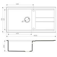 Мойка кухонная Omoikiri Kitagawa 100-GB 4993786, 100 см, artceramic, графит