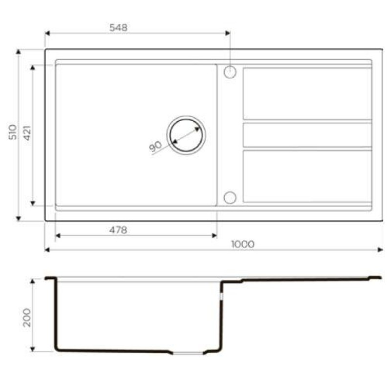 Мойка кухонная Omoikiri Kitagawa 100-GB 4993786, 100 см, artceramic, графит