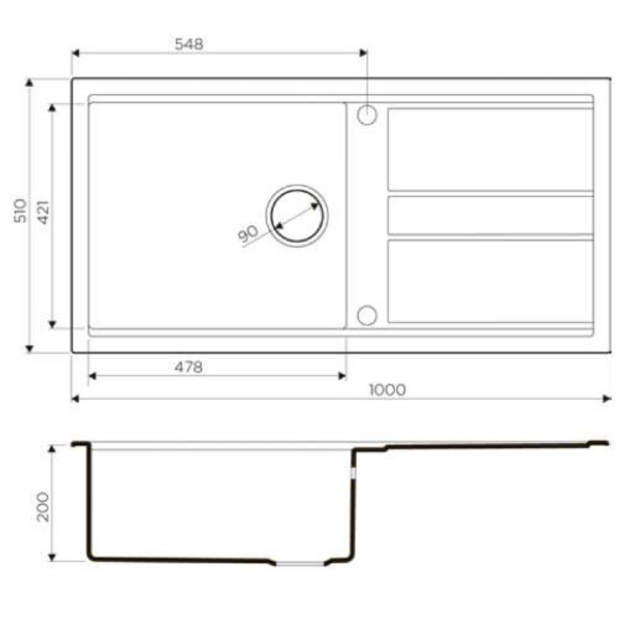 Мойка кухонная Omoikiri Kitagawa 100-GR 4993788, 100 см, artceramic, Leningrad grey