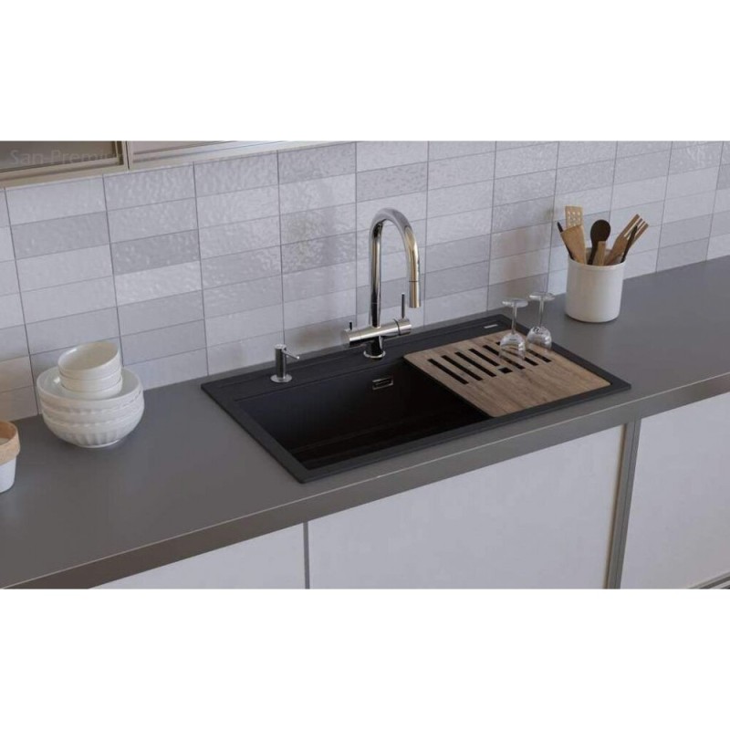 Мойка кухонная Omoikiri Kitagawa 100-GR 4993788, 100 см, artceramic, Leningrad grey
