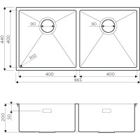 Мойка кухонная Omoikiri Taki 86-2-IN 4993791 нержавеющая сталь