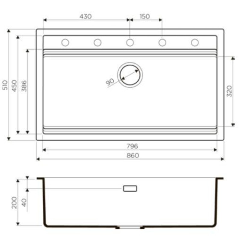 Мойка кухонная Omoikiri Kitagawa 86-LB-GR 4993796, 86 см, artceramic, Leningrad grey