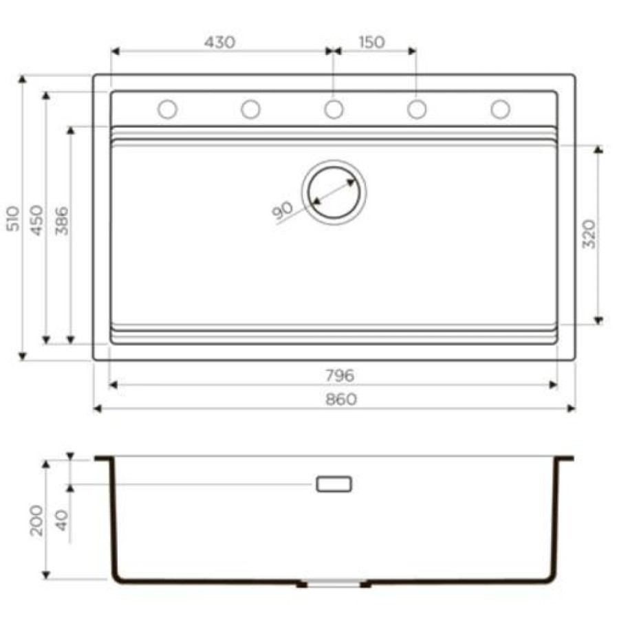 Мойка кухонная Omoikiri Kitagawa 86-LB-GR 4993796, 86 см, artceramic, Leningrad grey