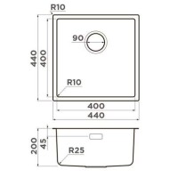 Мойка кухонная Omoikiri Tadzava 4993801 44-U/I Ultra IN, нержавеющая сталь