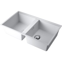 Мойка кухонная Omoikiri Kitagawa 83-2-U-WH 4993809, 84 см, artceramic, цвет белый