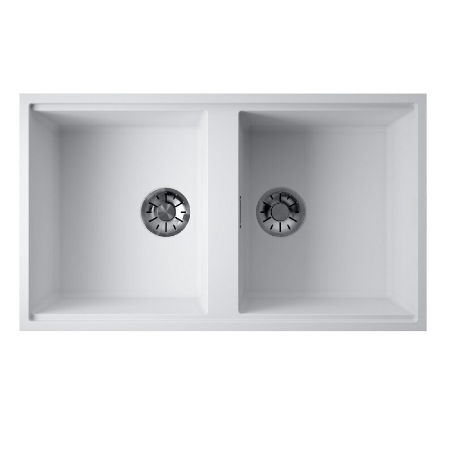 Мойка кухонная Omoikiri Kitagawa 83-2-U-WH 4993809, 84 см, artceramic, цвет белый
