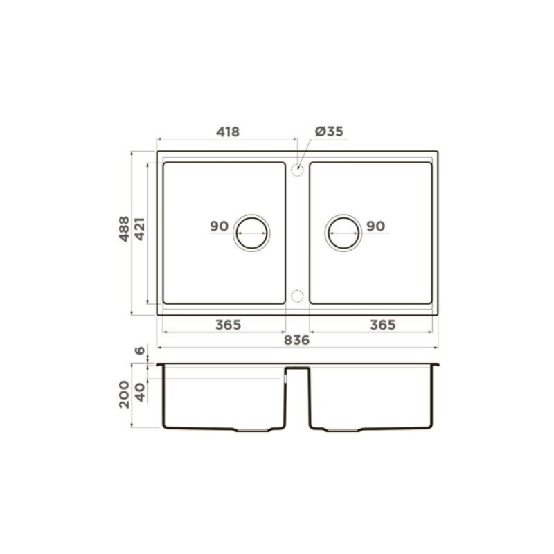 Кухонная мойка Omoikiri Kitagawa 83-2-U GB 4993811, 83 см, artceramic, графит