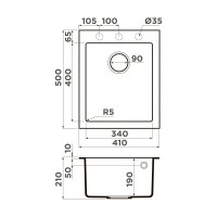 Мойка кухонная Omoikiri Bosen 41A-GR 4993813, 41 см, artceramic, цвет leningrad grey