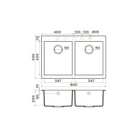 Кухонная мойка Omoikiri Bosen 80-2-WH 4993839, 80 см, teto granit, белый