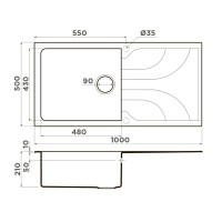 Мойка кухонная Omoikiri Yasugata 100-BE 4993845, 100 см, tetogranit, ваниль