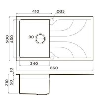 Мойка кухонная Omoikiri Yasugata 86-WH 4993871, 86 см, tetogranit, белый
