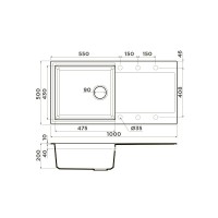 Кухонная мойка Omoikiri Sakaime 100-BE 4993885, 100 см, tetogranit, цвет ваниль