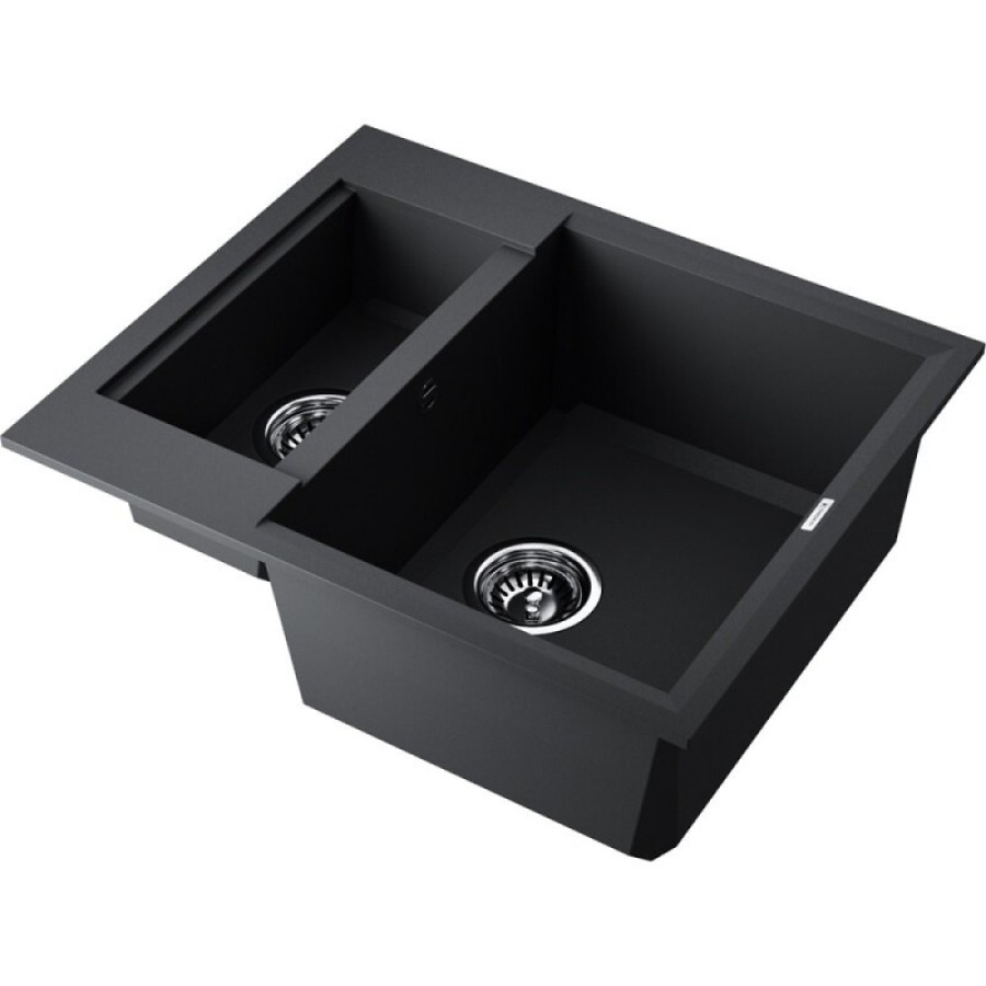 Кухонная мойка Omoikiri Sakaime 60-2-BL 4993908, 60 см, tetogranit, цвет черный