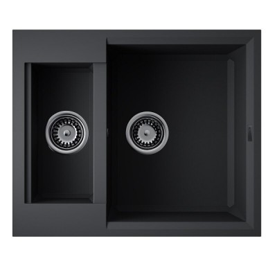 Кухонная мойка Omoikiri Sakaime 60-2-BL 4993908, 60 см, tetogranit, цвет черный