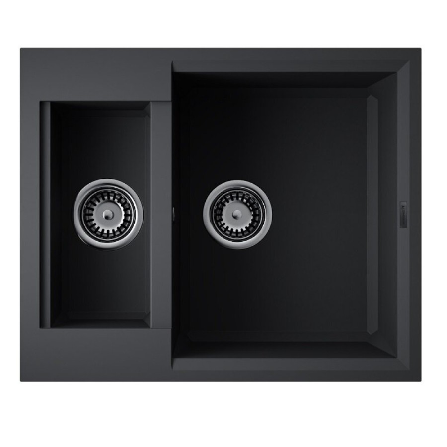 Кухонная мойка Omoikiri Sakaime 60-2-BL 4993908, 60 см, tetogranit, цвет черный