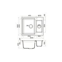 Мойка кухонная Omoikiri Sakaime 60-2-WH 4993911, 60 см, tetogranit, белый