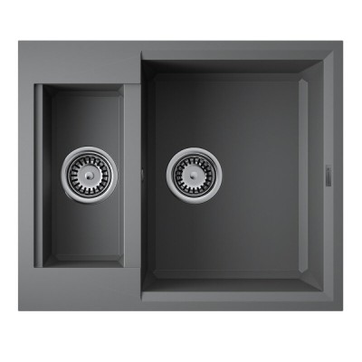 Кухонная мойка Omoikiri Sakaime 60-2-PL 4993915, 60 см, tetogranit, цвет платина