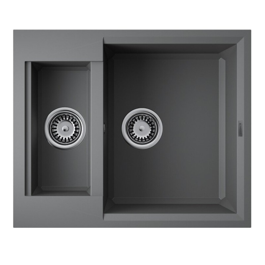 Кухонная мойка Omoikiri Sakaime 60-2-PL 4993915, 60 см, tetogranit, цвет платина