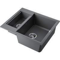 Кухонная мойка Omoikiri Sakaime 60-2-PL 4993915, 60 см, tetogranit, цвет платина